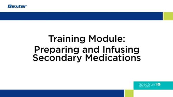 Programming a Secondary Infusion